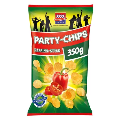Obrázok produktu pre XOX Classic Party Chips Paprika Style chrumkavé zemiakové lupienky 350g