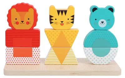 Produktbild von Lion, Tiger, and Bear Wooden Stacking Puzzle