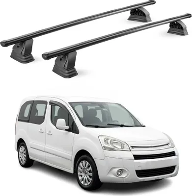 Image de Barres de toit transversales acier pour Citroen Berlingo II 2008-2018 Noir 2Pcs