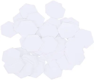 Image de Pochoir pour patchwork en forme d'hexagone - 100 pièces - Papier - Pour la couture - Accessoire pour patchwork - Facile à utiliser