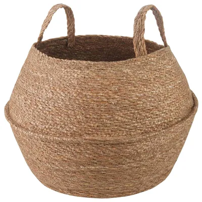 Obrázek produktu pro Květináč s úchyty Přírodní Ø 45 x 36 cm 100% mořská tráva