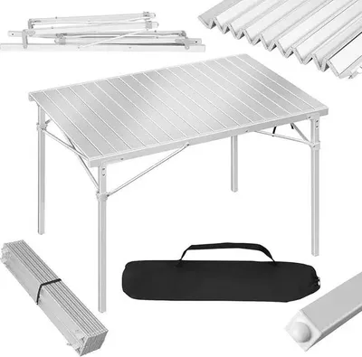 Produktbild von Campingtisch - Klappbarer Picknicktisch - Aluminium - 104 x 69 x 70 cm - Für 4 Personen - Rechteckig - Tragbar - Silber