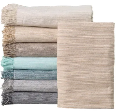 Imagen del producto de Manta multifuncional para el día - Mezcla de algodón - 230 x 260 cm - Beige claro