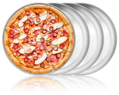 Produktbild von Pizzablech-Set, 4-teilig - Edelstahl - Pizzablech - Gesund - Nachhaltig - Spülmaschinenfest - Pizzablech