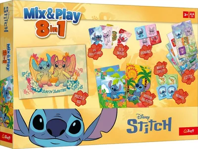 Produktbild von Mix & Play 8-in-1 Stitch Gesellschaftsspiel in einer Schachtel (40 x 27 x 5 cm)