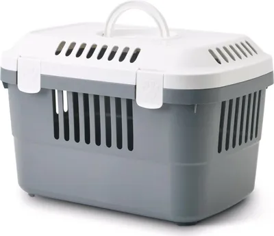 Produktbild von Transportbox für Meerschweinchen, Kaninchen, Katzen, Nager und kleine Hunde Weiss-Grau