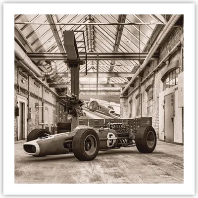 Produktbild von Poster - Poster ohne Rahmen - Formel 1 Rennen Retro - 60x60 cm - Wand Bild - Wanddeko - Wandbilder - Kunstposter - Wandposter - Bilder - Kunstdruck - Wanddekoration - Wandbild - P2XAC60x60-4918