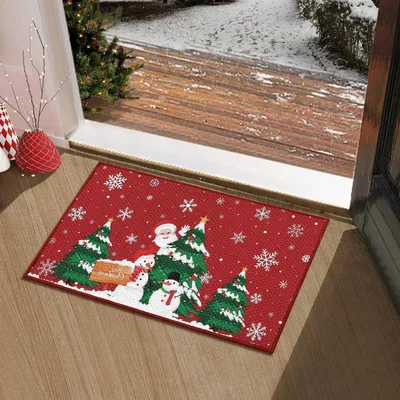 Productafbeelding van Kerstmat met kerstmanmotief, antislip, geschikt voor binnen- en buitengebruik, 40 x 60 cm