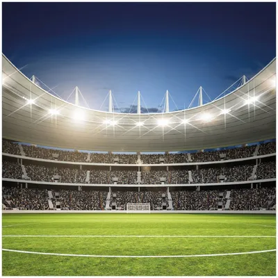 Produktbild von Wallario Memoboard Magnettafel aus Glas, Größe 50 x 50 cm, Motiv Fußballstadion Mittellinie
