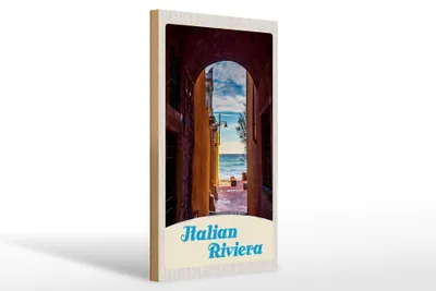 Produktbild von Holzschild Reise 20x30cm Italien Riviera Strand Meer Urlaub