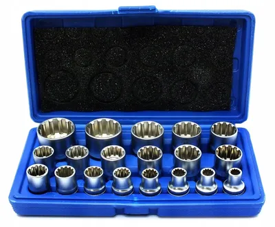 Produktbild von Satz Keilwellenmuttern 19El./Silber
