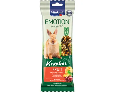 Productafbeelding van Vitakraft Emotion Kracker, knabbelstokjes voor konijnen, met fruit, 2 stuks