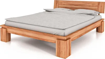 Produktbild von Bett Tinci 2 in 120x200 cm aus Kernbuche massiv mit Holzkopfteil