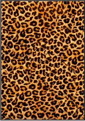 Produktbild von Wallario Wandbild Leopardenmuster  in orange schwarz, Größe: 70,30 x 100,30 cm, Poster mit schwarzem Aluminiumrahmen