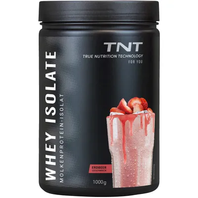 Produktbild von TNT Whey Isolate (1000g) - Erdbeer-Geschmack - Molkenprotein-Isolat - High-Protein-Drink mit wenig Kohlenhydraten und Fett - 25g Protein pro Shake