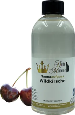 Produktbild von Dufte Momente | Saunaduft Konzentrat Wild Kirsche 500ml | naturreine und natürliche ätherische Öle | vegan und ohne Tierversuche