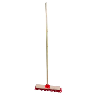 Produktbild von Straßenbesen Besen 60 cm mit 120 cm Holzstiel Gartenbesen Holzbesen Kehrbesen Holz Industriebesen