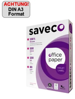 Produktbild von Saveco Kopierpapier Violet Label 100000008 A3 80g ISO 100 500Bl.