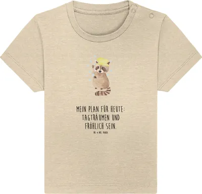 Produktbild von Mr. & Mrs. Panda Babyshirt Waschbär 12. - 18. Monat - Natural Raw - Geschenk,  Baby T-Shirt, Seifenblasen, Kleinkind Shirt, Lustige Sprüche, Jerseyshirt, Baumwolle