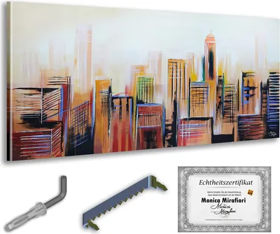 Immagine prodotto di Monica Mirafiori I Pittura Manhatan I 140x70cm | Pittura dipinta a mano | Pittura acrilica | Pittura acrilica molto grande I Arte moderna I Quadri d'arte I Pittura dipinta a mano