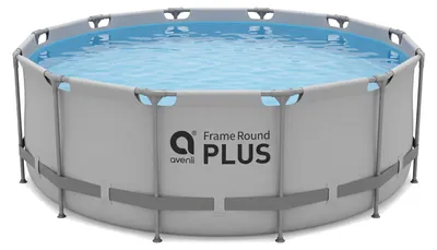 Produktbild von Avenli Frame Plus Pool 366x100 cm, Aufstellpool rund, Stahlrahmenpool ohne Pumpe, grau