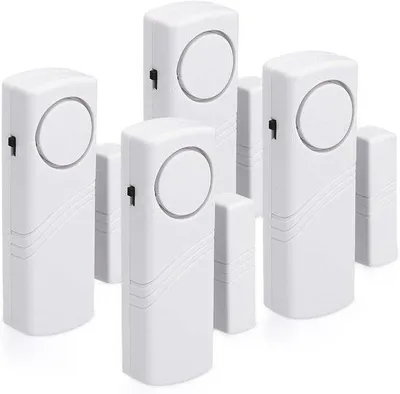 Immagine prodotto di Sistema di sicurezza quadruplo per porte e finestre - Allarme antifurto wireless - Furto con scasso in casa - Azionamento magnetico - 100 dB