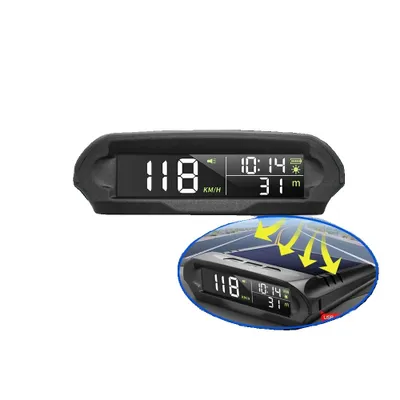 Image de Écran HUD sans fil pour voiture, compteur de vitesse GPS numérique, alarme de vitesse à énergie solaire