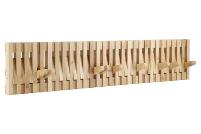 Produktbild von ACAZA Wandgarderobe - Garderobe mit 28 verstellbaren Haken - für den Flur, das Wohnzimmer, das Schlafzimmer, das Badezimmer - Länge 87 cm - Bambus