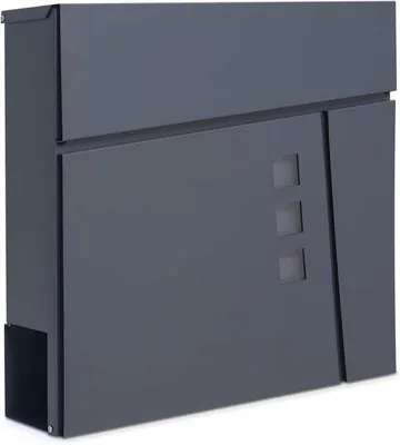 Immagine prodotto di Cassette postali moderne con fessura per i giornali e finestrelle - Facili da installare, nere