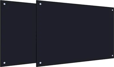Produktbild von vidaXL Küchenrückwand 2 pcs Schwarz 90 x 60 cm Gehärtetes Glas