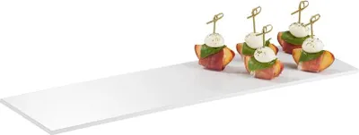 Produktbild von APS 84189 GN 2/4 Tablett ZERO, 53 x 16,2 cm, Höhe 1,5 cm, Melamin, weiß hochglanz, mit Antirutsch-Füßchen