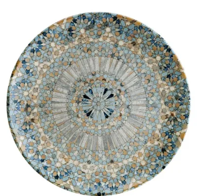 Image de 12 assiettes plates décorées de motifs mosaïques, diamètre 27 cm, collection Bonna Luca Mosaic