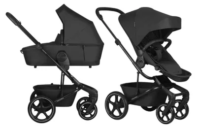 Produktbild von Easywalker Harvey NXT Kinderwagen – inkl. Reisewanne & Sitz, umbaubar zu Duo/Twin, inkl. Zubehörset, UPF 50+, Eclipse Black