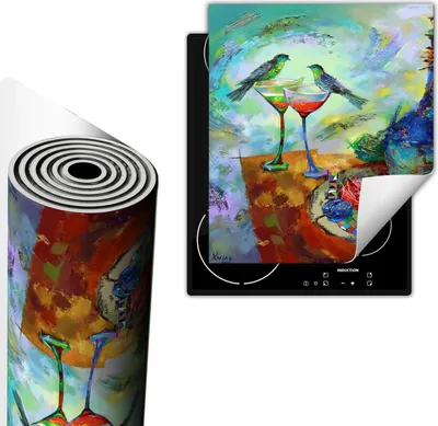 Immagine prodotto di Piastra di copertura 45x52 cm Coperchio per piano cottura in Vetroceramica Tappetino antiscivolo Roll-up, color vino