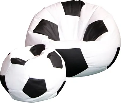 Produktbild von Sitzsackball 100x100 cm + Fußhocker weiß schwarz