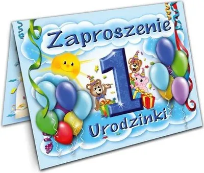 Obrázek produktu pro Pozvánka k 1. narozeninám, modrá, 1 ks.
