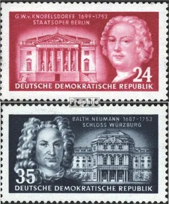 Produktbild von Briefmarken DDR 1953 Mi 382-383 (kompl.Ausg.) postfrisch 200.Todestag berühmter dt. Baumeister