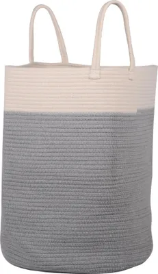 Produktbild von UNUS® Aufbewahrungskorb Wäschekorb faltbar Tragegriffe 40x50 cm grau/weiß