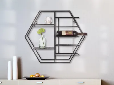 Imagen del producto de Estante para botellas de vino, modelo "Level", metal, color , unidad de venta: 1, longitud: 13 cm, anchura: 60 cm, altura: 52 cm. Código: 4063387742082