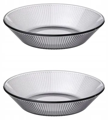 Produktbild von IKEA HAVSGADDA Tiefer Teller gestreift grau 19 cm