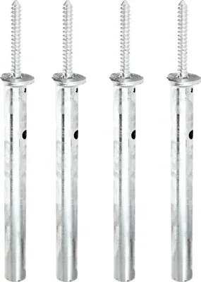 Produktbild von Alberts 4 x Pfostenträger, zum Einbetonieren, Schraubenlänge 120 mm, Rohr-Ø 42 mm, feuerverzinkt