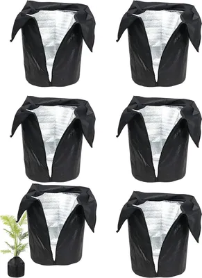 Produktbild von 6 Stück Thermo Topfschutz Pflanzen, Isolierfolie Frostschutzhaube Frostschutz Für Kübelpflanzen Winter, Frostschutz Für Topfpflanzen, Sträucher, Bäume, Warm Halten