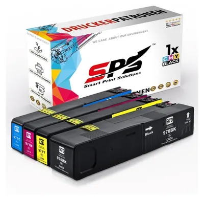 Produktbild von 4x Kompatibel HP 970XL 971XL Druckerpatronen Schwarz, Cyan, Magenta, Gelb für HP Officejet Pro X476DW
