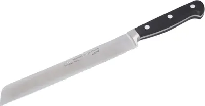 Produktbild von STUBAI hochwertiges Brotmesser geschmiedet | 200 mm | Brotsäge Konditorsäge mit Wellenschliff aus Edelstahl für müheloses Schneiden von Brot, Kuchen & n, spülmaschinenfest, schwarzer Griff