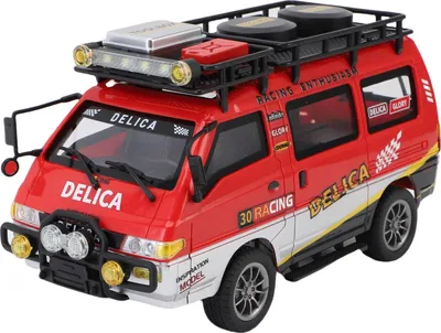 Produktbild von off-Road RC Van im Maßstab 1:24, 2.4G Proportionales ferngesteuertes Auto, Spielzeugauto mit LED-Scheinwerfern für Erwachsene Kinder Rot 1 Batterie