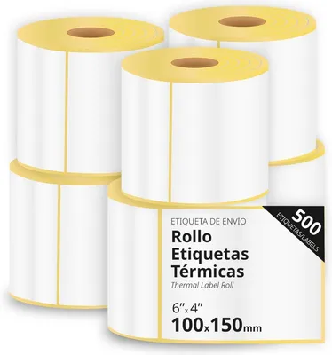 Obrázok produktu pre Termálne štítky, termálne štítky pre tlačiarne, tlač a personalizácia vašich štítkov na zásielky a produkty, veľkosť štítkov 100 x 150 mm
