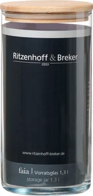 Zdjęcie produktu dla Ritzenhoff & Breker 815436 Ritzenhoff & Breker Słoik do przechowywania FAIA, okrągły, 1,3 litra