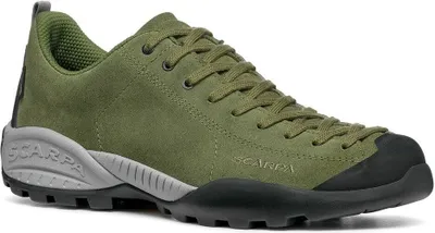 Mojito GTX Lifestyle Schuhe von Scarpa in Olivgrün mit Schnürung und grauer Sohle.