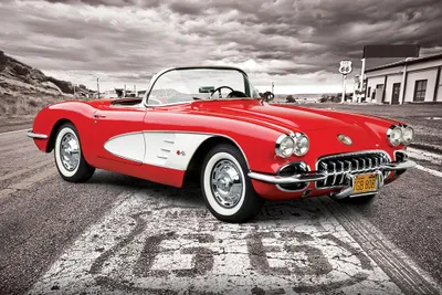Obrázek produktu pro Corvette - 1959 Classic Car - tisk plakátu - Velikost 91,5x61 cm