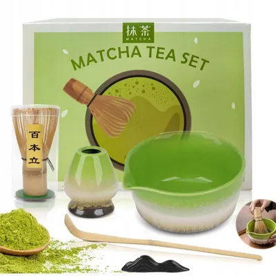 Produktbild von 6-Teiliges Matcha Set, Japanische Teezeremonie Matcha Schale, Matcha-Schaufel, Matcha Besen, Bambus Matcha Werkzeuge, für Matcha-Liebhaber